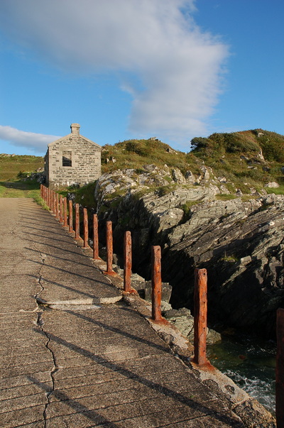 Old Pier and waiting room at Craignish point, Argyll.