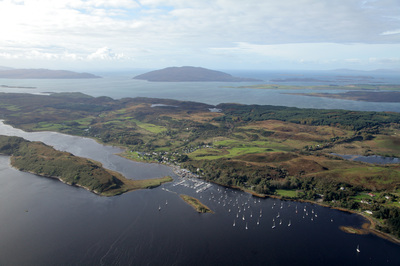 Aerial view of Ardfern and Craignish Peninsula.